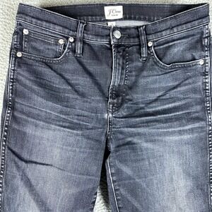 J Crew Jeans Womens 29 Black Vintage Straight Whisker Faded Stretch Grunge Pants